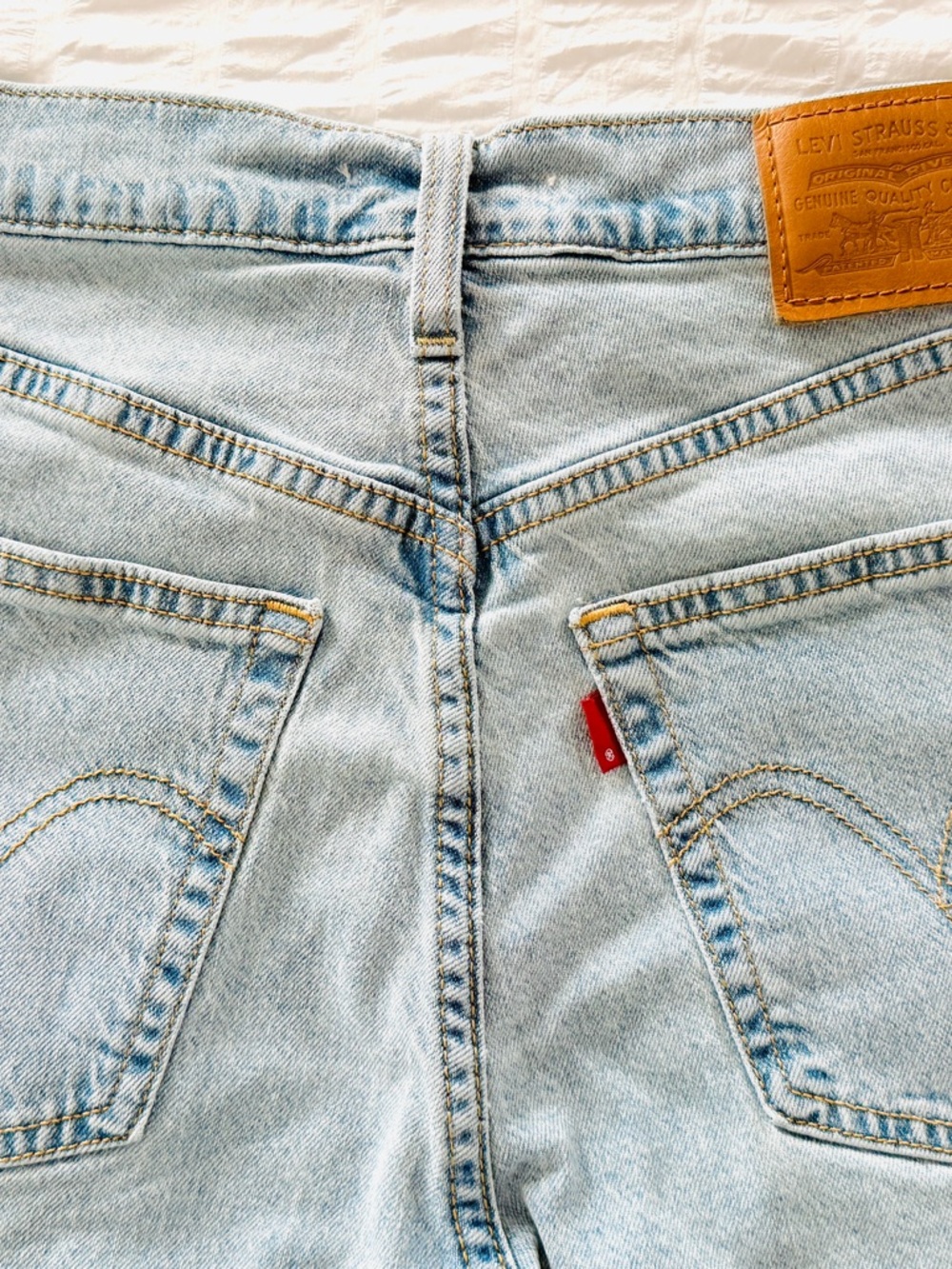 Levi’s Premium Ribcage Straight Ankle Jeans Light Wash High Rise  W28 L29 - Picture 6 of 12